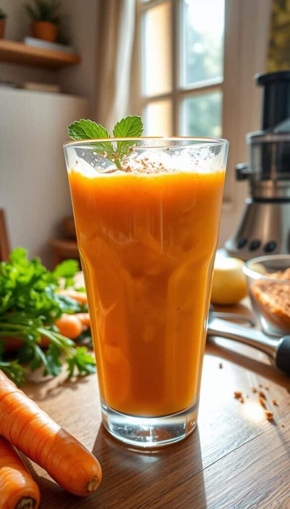 Blending Orange Carrot Smoothie