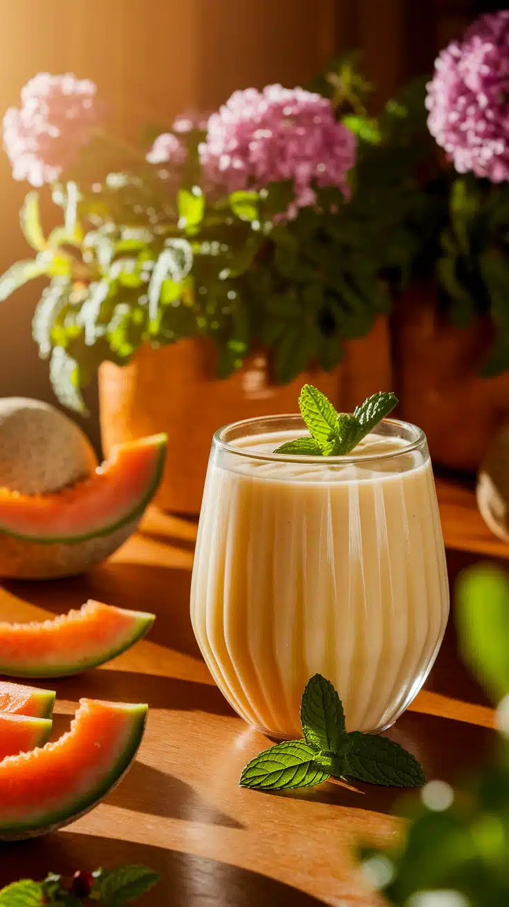 Cantaloupe Mint Smoothie