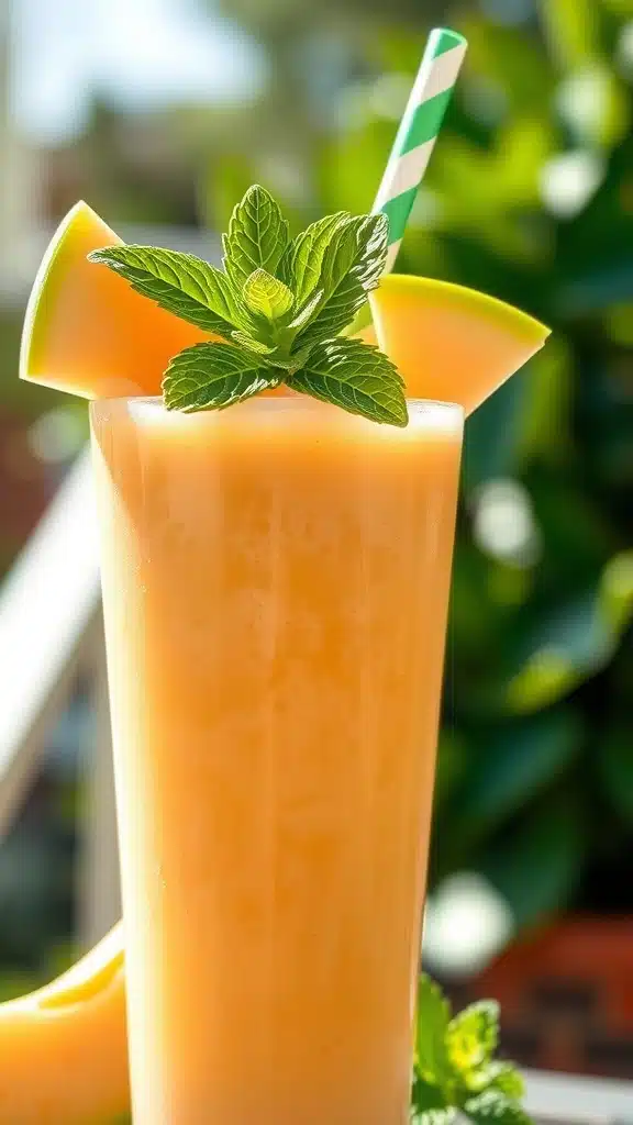 Cool Off with a Cantaloupe Mint Smoothie